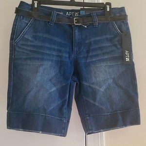 APT.9 Denim Blue Bermuda Shorts Size 6 *New*